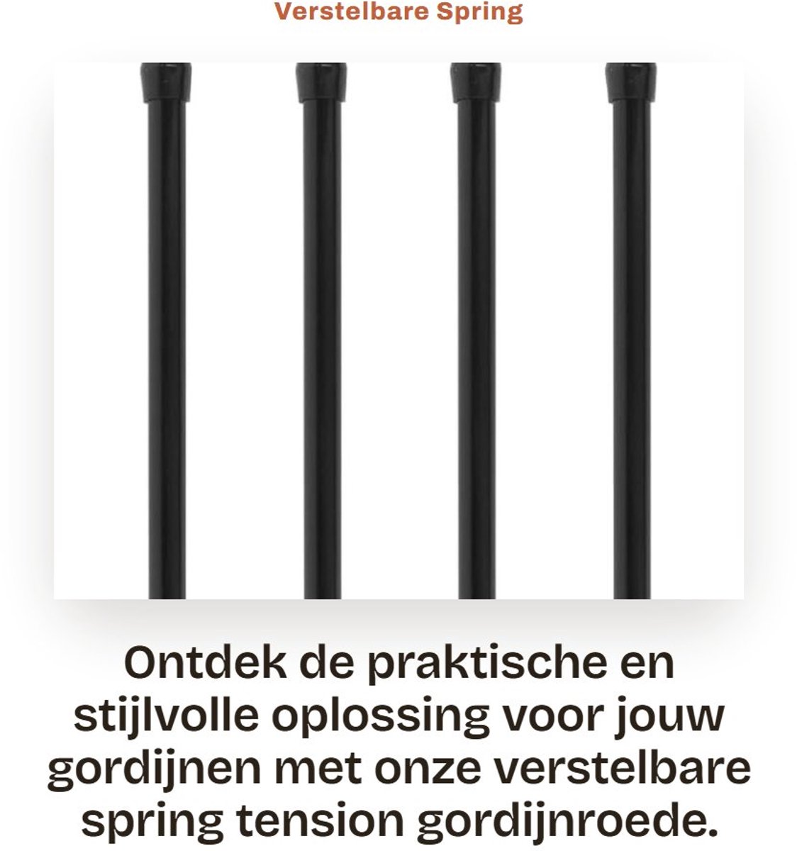 Dailygoods- Springgordijnroede - Verstelbaar 25-40cm - Gordijnroede zonder boren - Antislip - Roestvrij staal - Duurzaam en flexibel