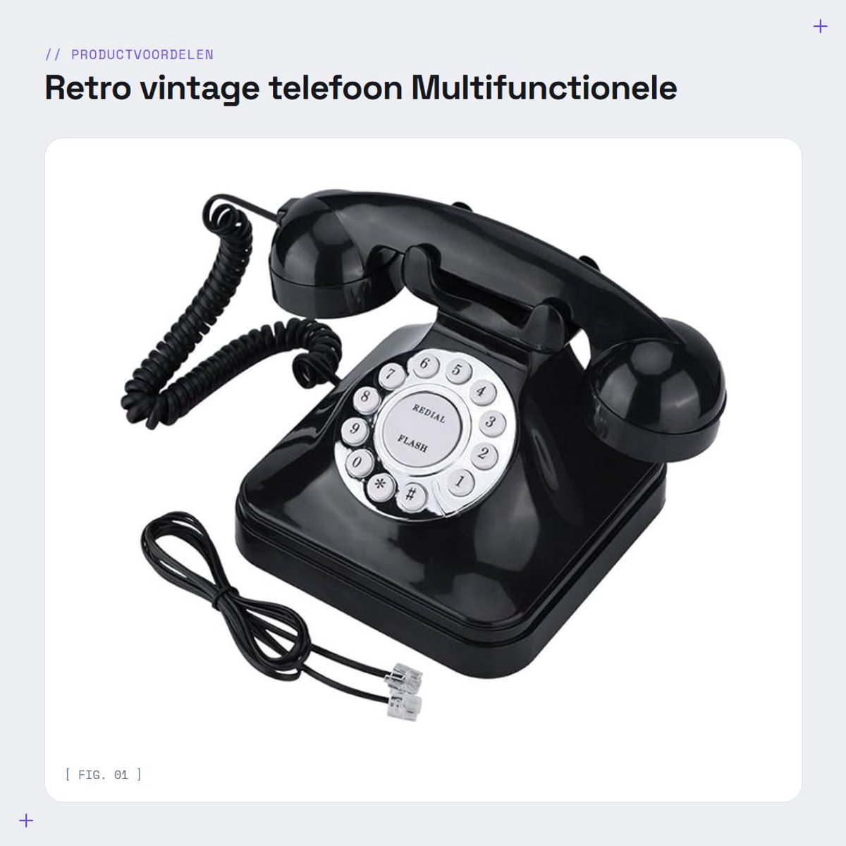 Dailygoods- Vaste Telefoon Retro - Vintage Telefoon - Multifunctionele Telefoon - Antislipbasis - Eenvoudige Bediening - Traditionele Belring