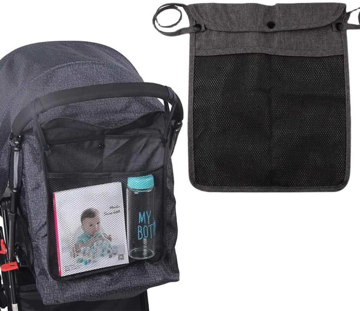 Dailygoods- Kinderwagenorganizer Universeel - Multifunctionele Kinderwagentas - Boodschappennet voor Kinderwagen - Buggy Organizer - Lichtgewicht Ontwerp - Ruime Opbergruimte