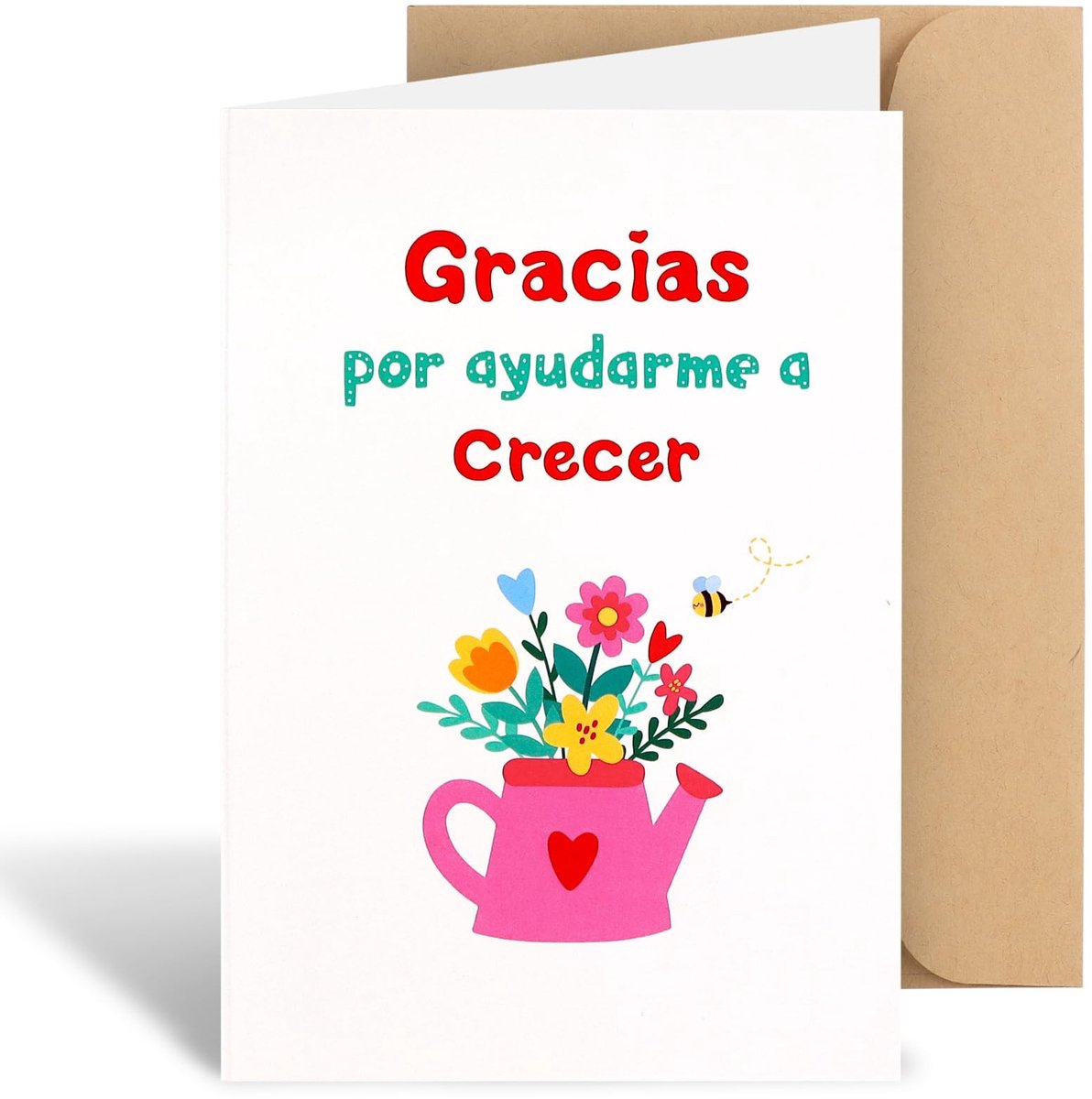 Dailygoods- Bedankkaart met Envelop - Wenskaart voor Lerares - Wenskaarten Set - Bedankkaartjes - Wenskaart Blanco - Formaat 14,8 x 10,5 cm
