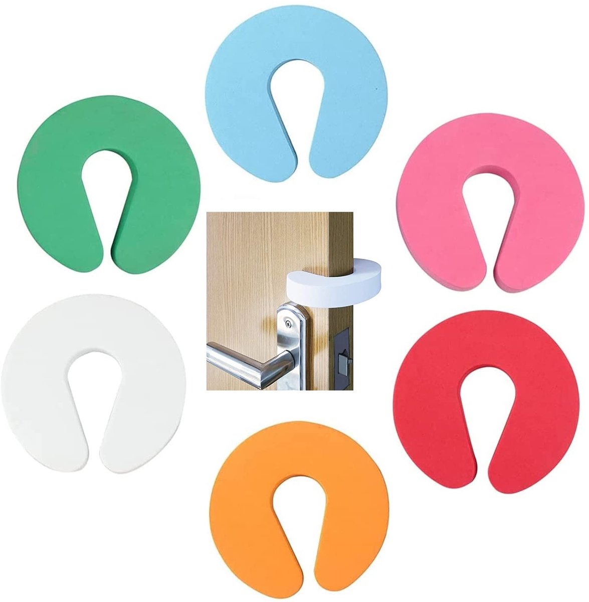 Dailygoods- Deurbescherming Schuimrubber - Deurstopper - Klembescherming - Tochtbescherming - Schokdemper - Veilig voor Kinderen - Deurstoppers