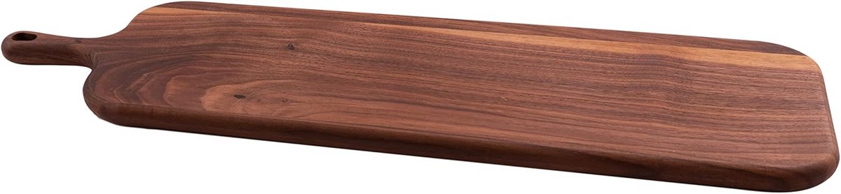 Dienblad met handvat - Snijplank serveerplank - Hapjes presenteren - Massief walnoothout - 60x16.5cm - Houtkleur