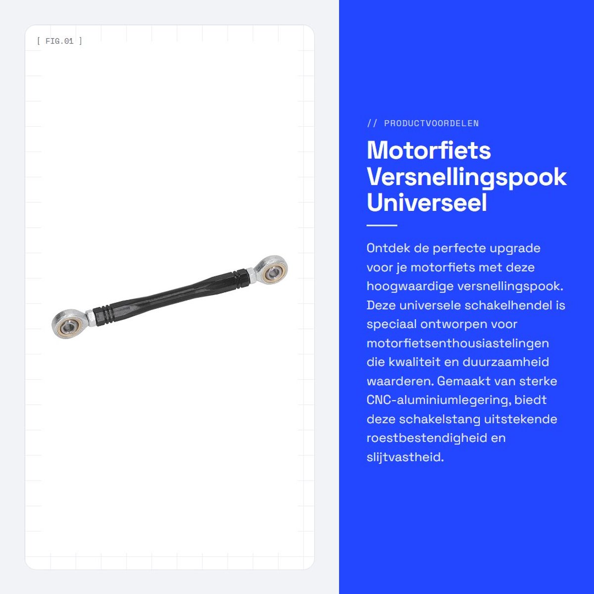 Dailygoods- Versnellingspook 100 Mm - CNC Aluminiumlegering - Roestbestendig - Slijtvast - Universele Pasvorm - Duurzaam - Schakelstang