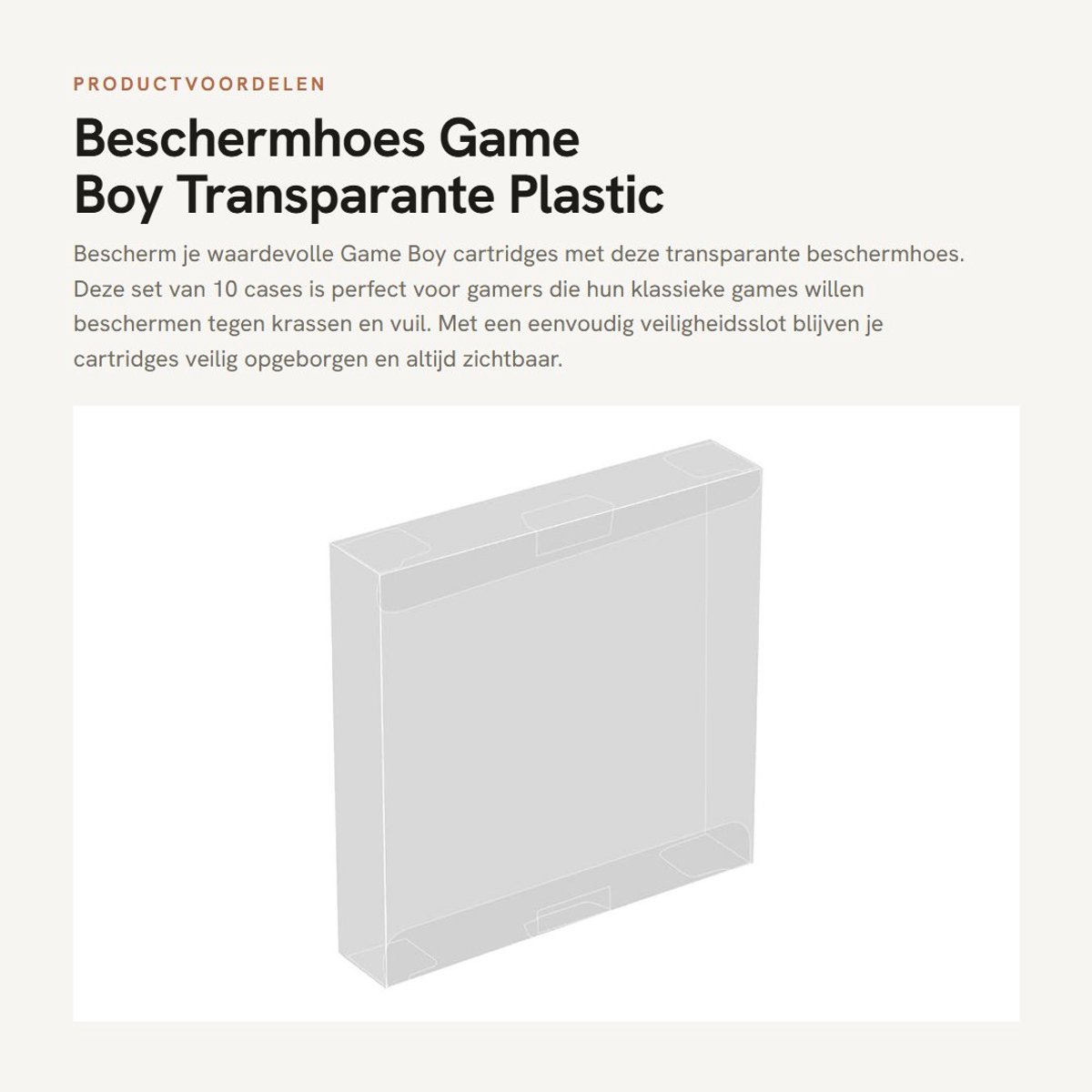 Dailygoods- Beschermhoes Transparant - Opbergdoos Game Boy - Cartridge Case - Milieuvriendelijk Materiaal - Eenvoudig Veiligheidsslot - Ruimtebesparend Ontwerp - Gamebox