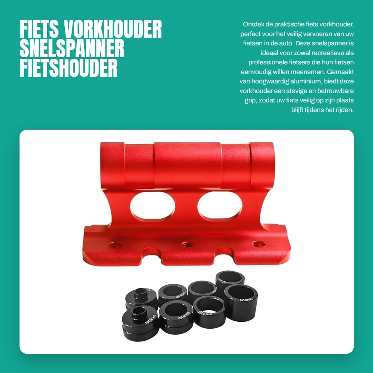 Dailygoods- Vorkhouder Fiets - Aluminium - Universeel - Fietshouder - Fietsendrager - Snelspanner - Productafmetingen 110 x 58 x 38 mm