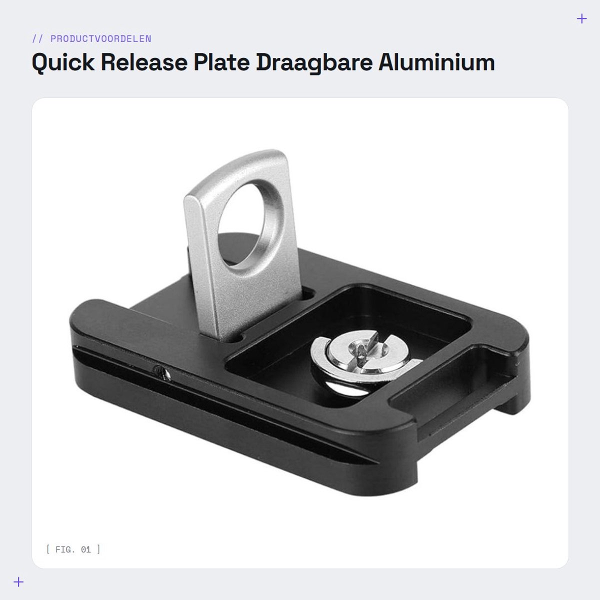 Dailygoods- Quick Release Plate Lichtgewicht Aluminium - Draagbare Bevestiging - 1/4" Schroef - Riemgesp - Arca-Swiss Compatibel - Schokbestendig - Statiefplaat