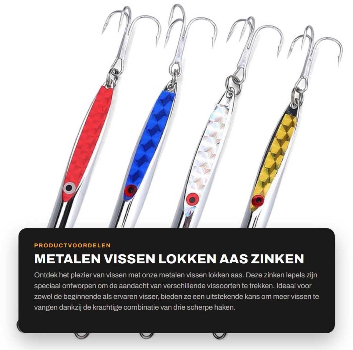 Dailygoods- Vissenlepels Metalen - Aas Lokken - Zinkend - Kunstmatige Haak - Drie Haken Groep - Hoogwaardige Verwerking - Vishaak
