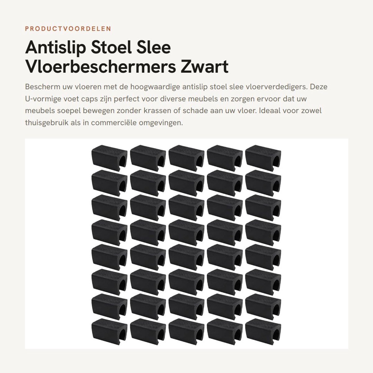Dailygoods- Vloerversterkers 40 Stuks - Antislip Stoel Slee - Vloerbeschermers - U-Vorm Voet Cap - Geschikt voor 14mm Poten - Hoogwaardige Kunststof - Meubelpootbeschermers