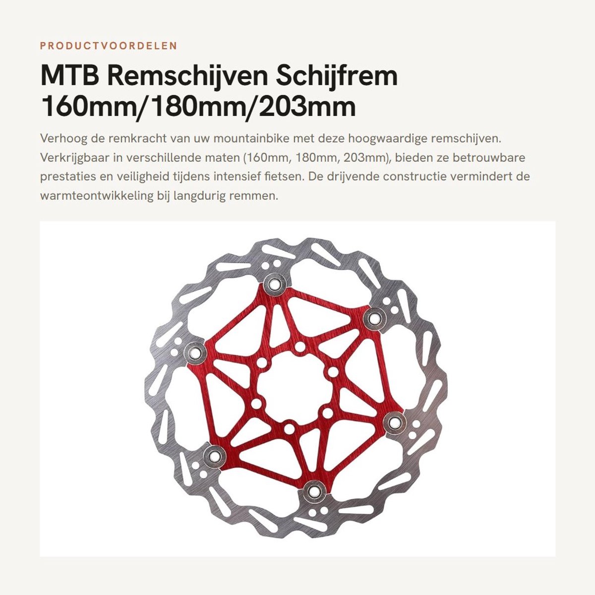 Dailygoods- Remschijf 160 mm - Drijvende Remschijf - MTB Remschijven 180 mm - Schijfrem - Fiets Remschijven - Hoge Temperatuurbestendigheid - Fietsrem