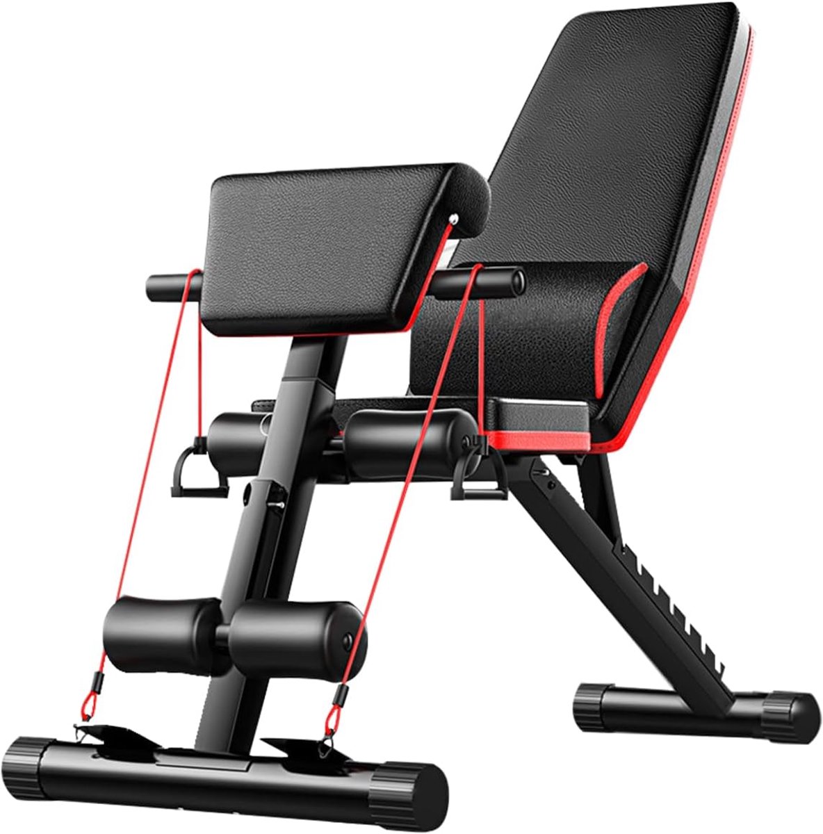 Fitnessbank - Gewichtstrainingsbank - Thuis sporten - Verstelbare rugleuning - 125x48x102 cm - Zwart