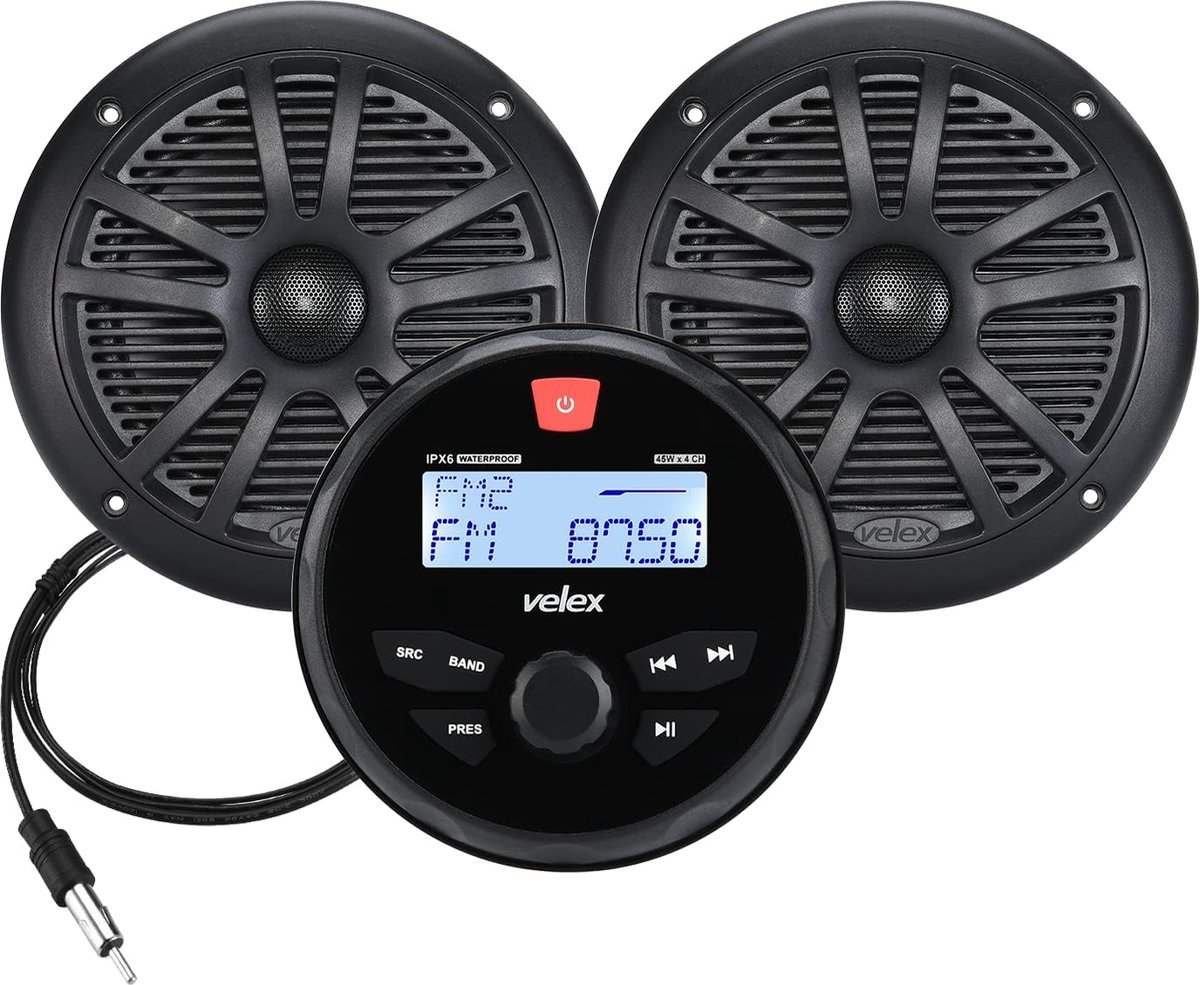 Audio Systeem - Stereo Set - Muziek Luisteren - Waterdicht Ontwerp - 2 x 6.5 Inch - Zwart