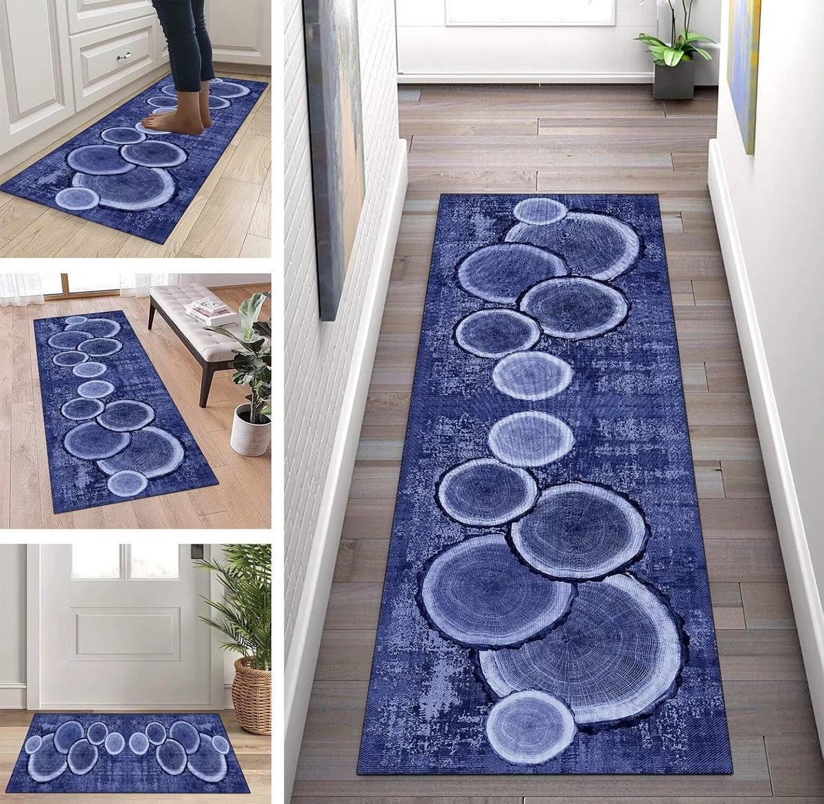 Lange Loper - Keukentapijt Gang - Vloer Beschermen - Antislip Onderkant - 60 x 180 cm - Bl