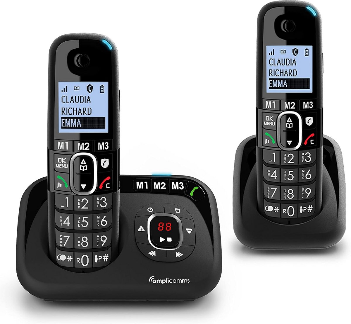 Extra Telefoon Handset - DECT Telefoon - Luider Bellen - Hoortoestel Compatibel - 30 Min Opnames - Wit