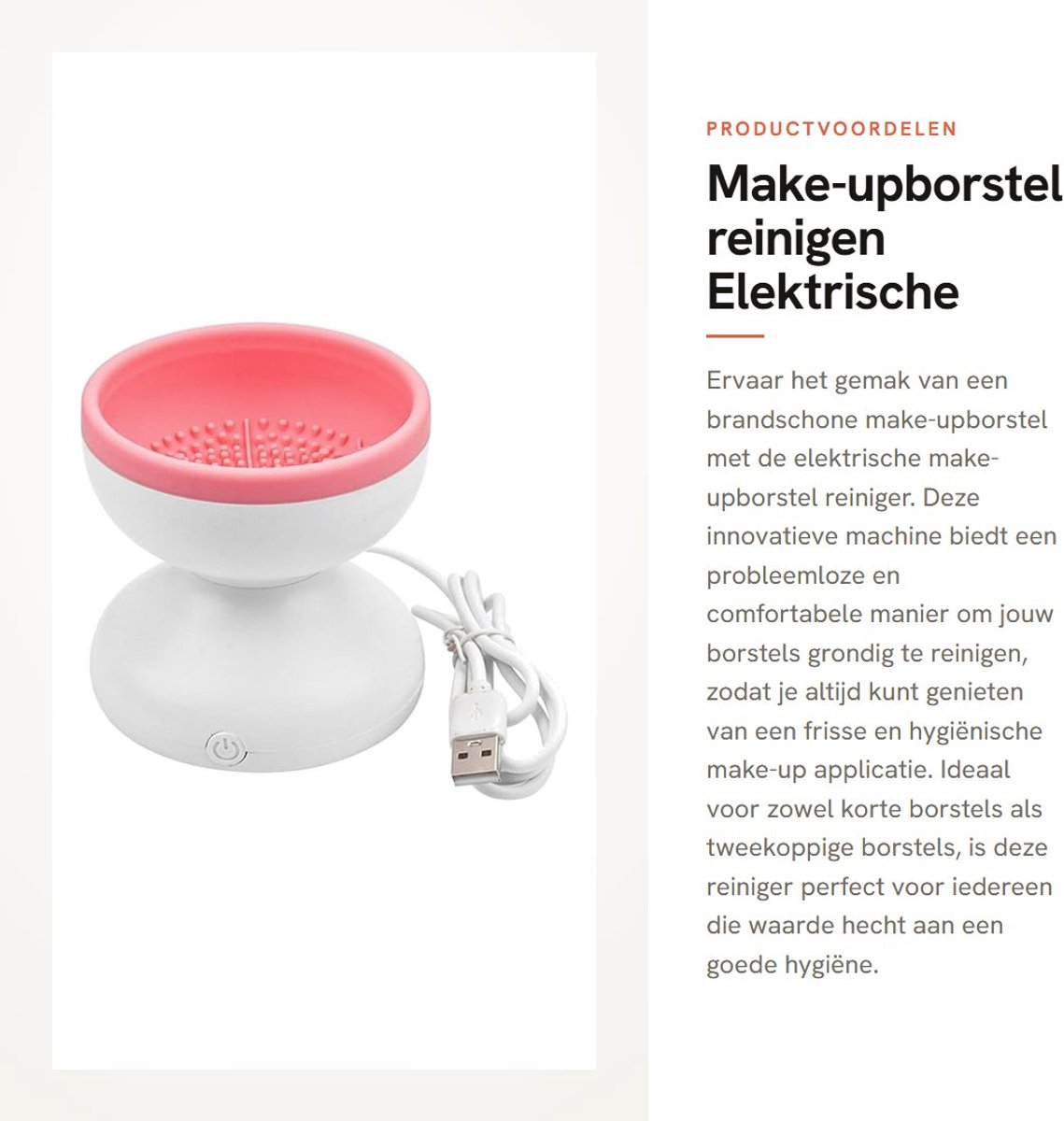 Dailygoods - Make-upborstel reinigen - Elektrische borstelreiniger - Wit - Make-upborstel schoonmaken - Voor verschillende borstels - Handige reinigin...