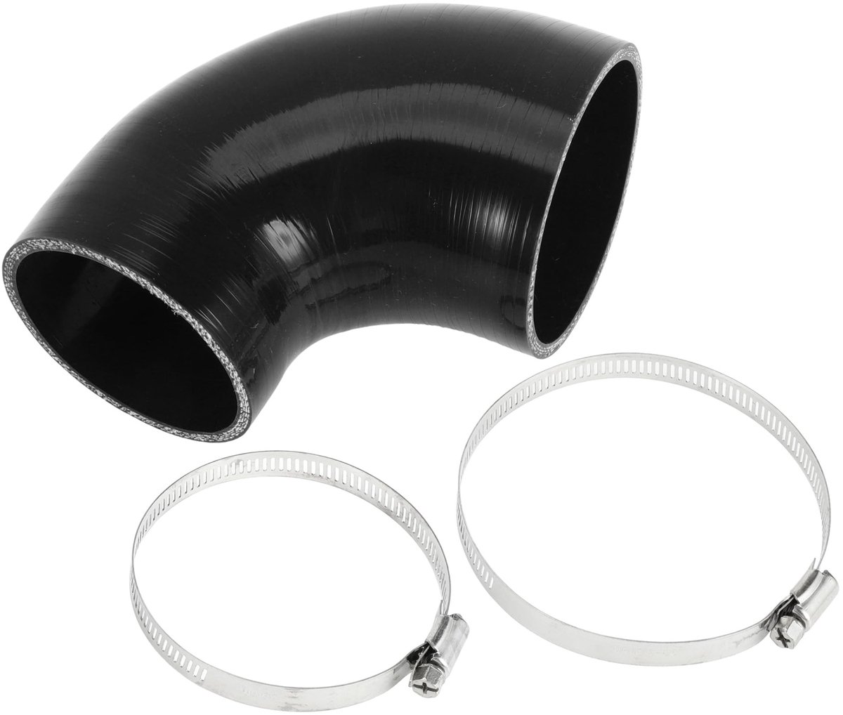 Dailygoods- Siliconen Slang - Zwart - 76mm/2.99" - 90mm/3.54" - 90 Graden - Meerlaags Geweven - Bestand tegen Hoge Temperatuur - Koelslang