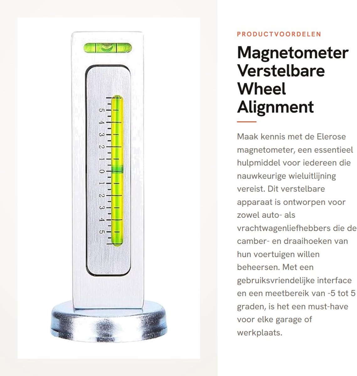 Dailygoods- Magnetometer - Verstelbaar - Magnetisch Meetinstrument - Voor Wieluitlijning - Voor Swivel/Camber Hoek - Eenvoudig af te lezen
