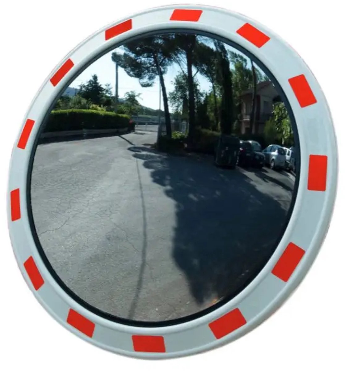 Verkeersspiegel rond - rood wit - acryl materiaal | 100 cm