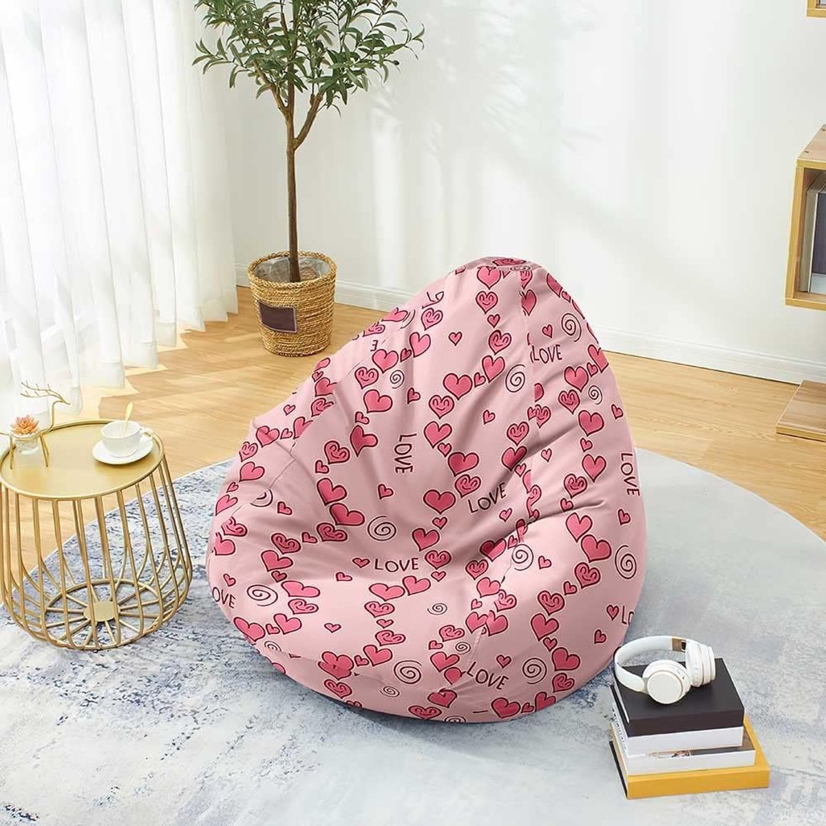 Zitzakhoes - Opbergzak - Zitcomfort Creëren - Wasbare Polyester - 80x90cm - Roze