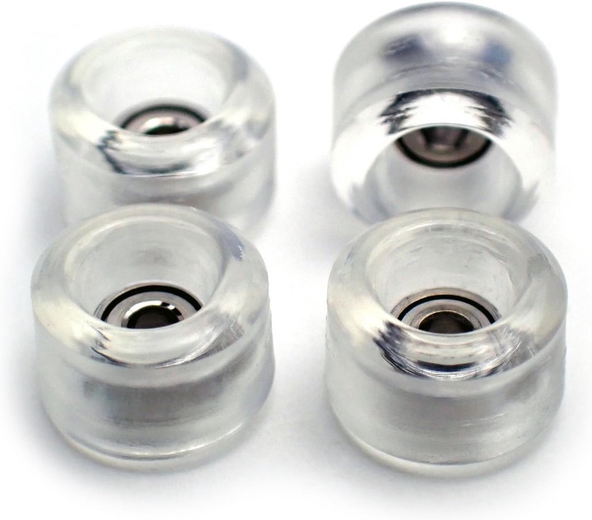 Vingerboard Wielen Urethaan Set Skateboarden Oefenen CNC Afwerking 60D Hardheid Transparant