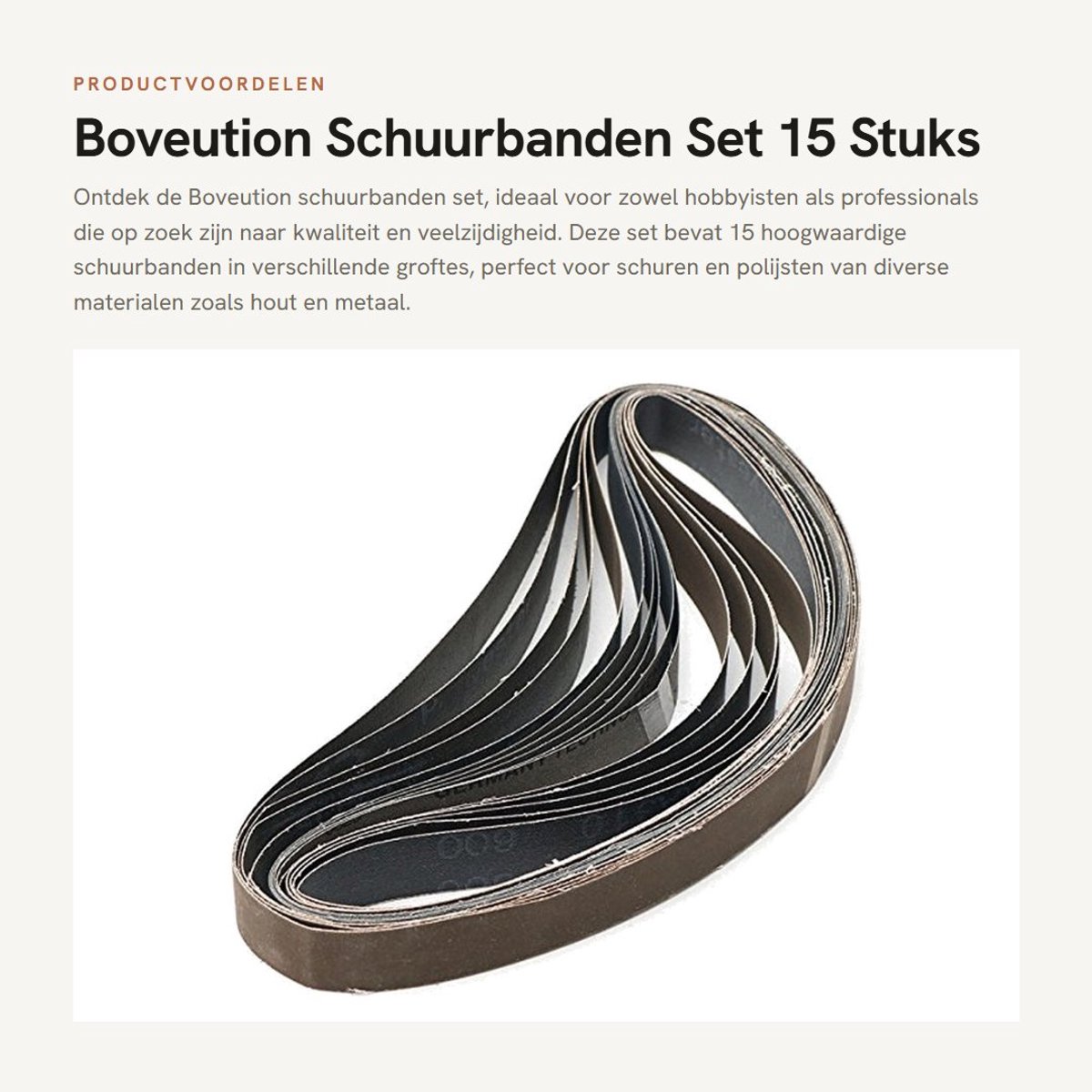 Dailygoods- Schuurbanden 15 stuks 25 x 762 mm - Aluminiumoxide - Grit 600/800/1000 - Hoge prestaties - Voor slijpen/polijsten - Electro-statische korrel - Schuurriemen