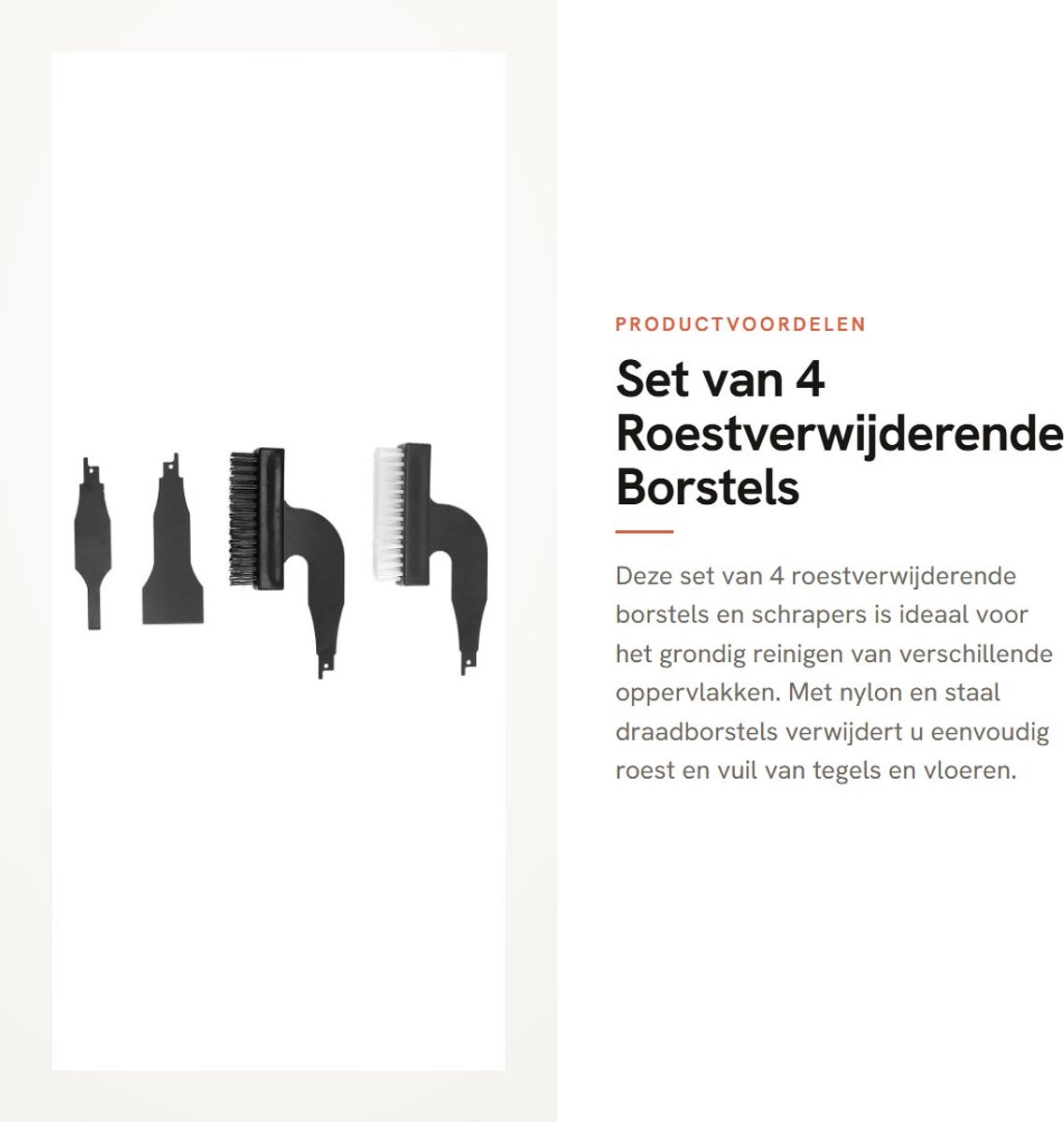 Dailygoods - Set van 4 Roestverwijderende Borstels en Schrapers