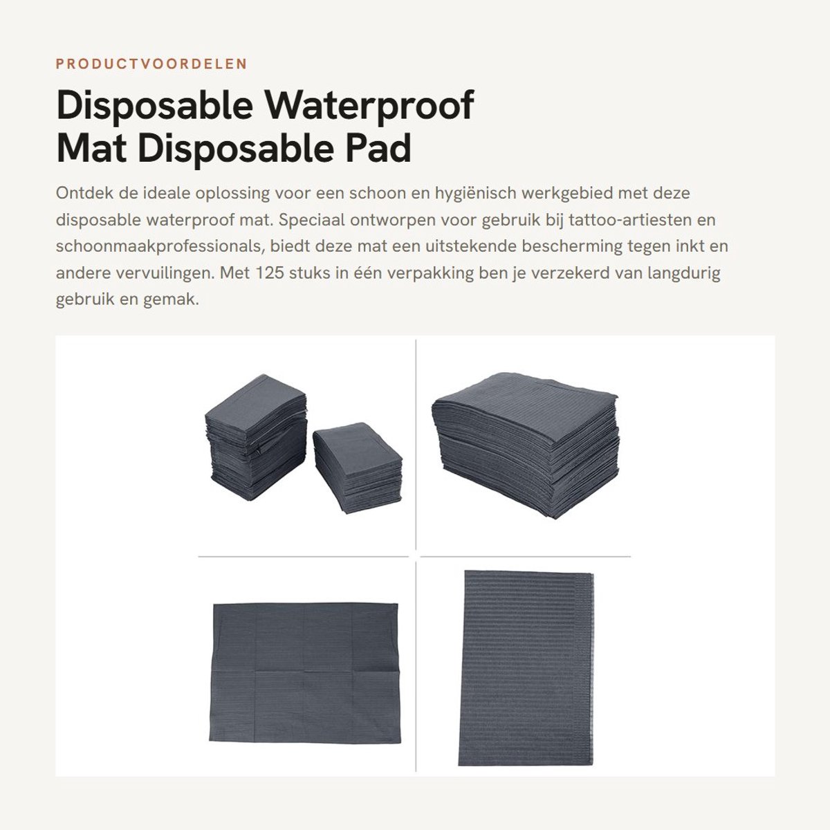 Dailygoods- Wegwerp Mat - 125 Stuks - Waterdicht - Antivervuiling - Dubbellaags Composiet - 45x33 cm - Professionele Hygiëne - Tattoo Mat