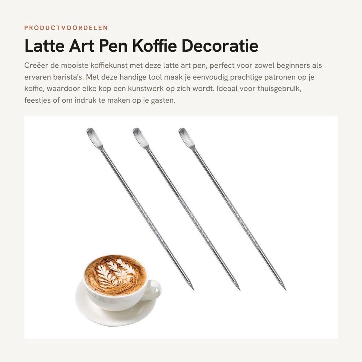 Dailygoods- Koffiepen 3 Stuks - Koffie en Thee Organizer - Koffie en Thee Apparaat - Koffieperculator - Koffie Kunst Gereedschap - Professionele Latte Art Tool