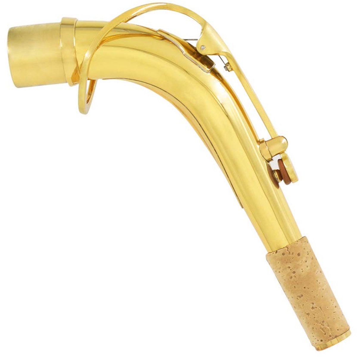 Dailygoods- Altsaxofoon Hals - Messing - Buigbaar - Reinigingsdoek - Onderhoud - Buitendiameter 24.5mm - Saxofoonhals