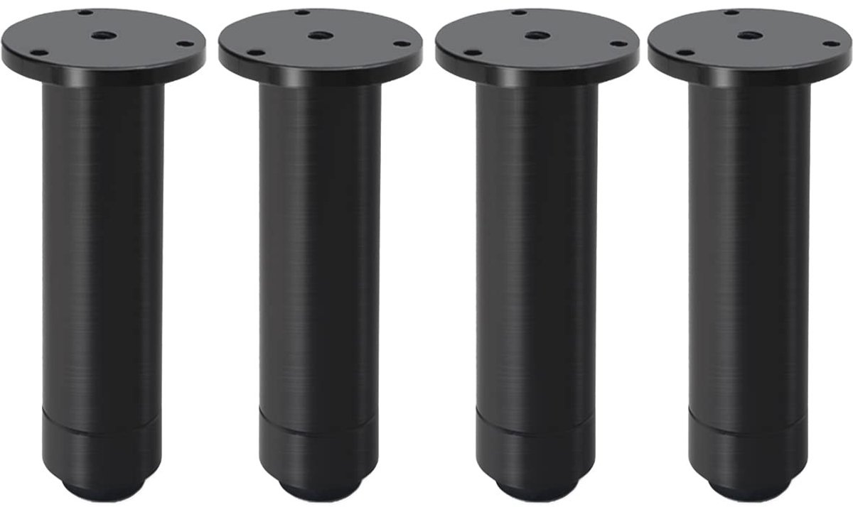 Dailygoods- Meubelvoeten Verstelbaar 120 mm - Meubelpoten Set van 4 - Zware Aluminiumlegering - Kastpoten - Anticorrosie - Stijlvol Ontwerp