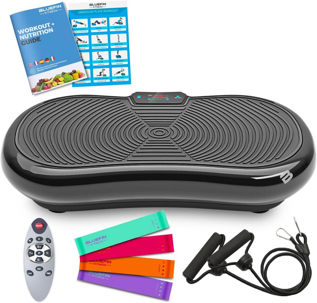 Trilplaat - Vibratie trainer - Full body workout - 180 snelheidsniveaus - Ultradun - Zwart