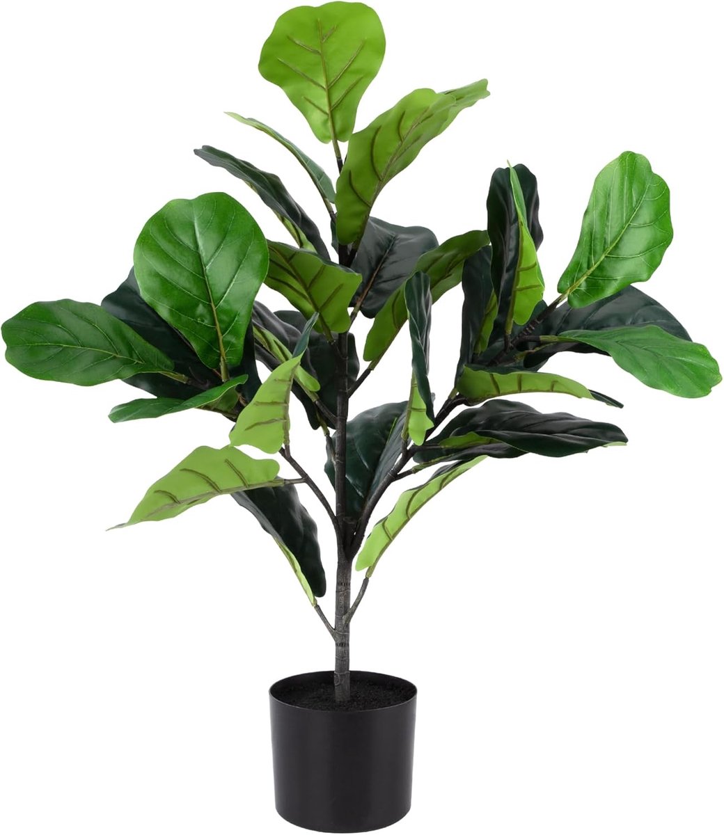 Kunstplant Ficus - Nepboom - Woondecoratie - Realistisch uiterlijk - 80 cm - Groen