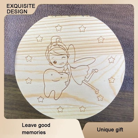 Dailygoods- Melktandendoos - Houten Opbergdoos - Persoonlijk Souvenir - Kindertanden Bewaren - Mooi Afgewerkt - Lange Levensduur - Tandenbox van Dailygoods — afbeelding 5