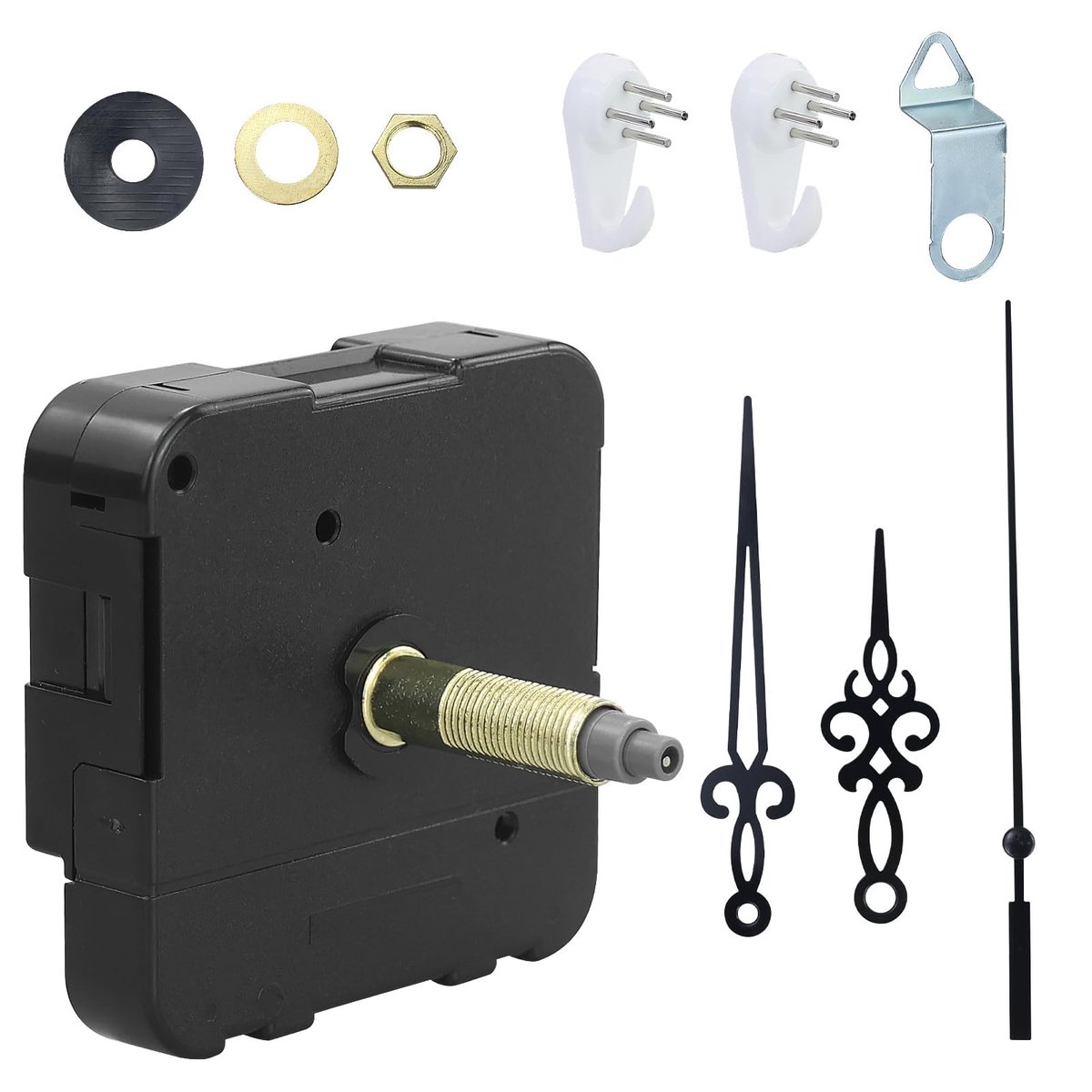 Dailygoods- Kwartshorloge 32 mm - Hoog draaimoment - Uurwerk met lange schacht - Geruisloze werking - Reparatieset voor horloges - Geschikt voor klokpanelen 16-22 mm