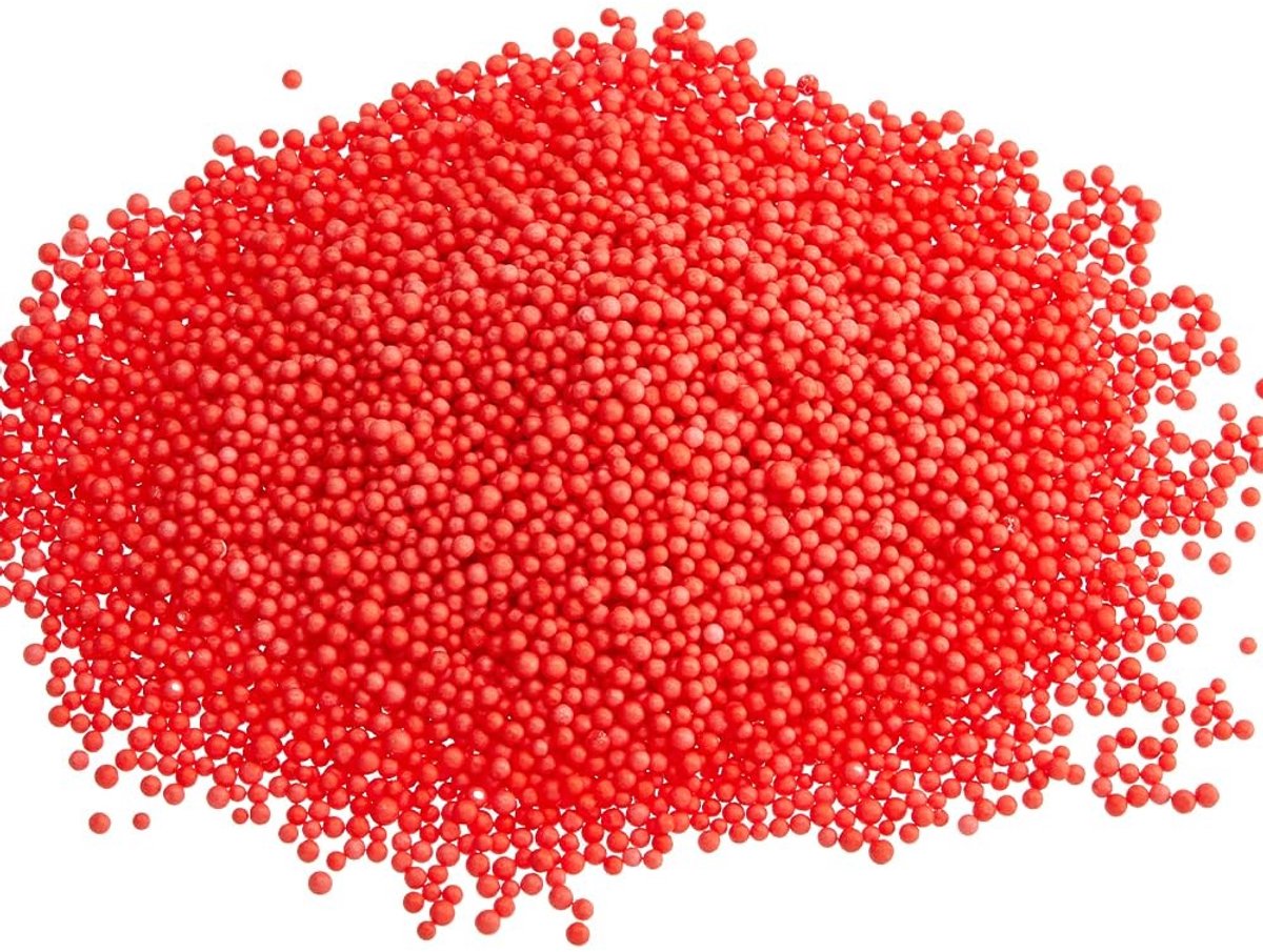 Dailygoods- Schuimkralen 21G - Ronde Schuimbollen 2,5-3,5 mm - Decoratie voor Bruiloften - Knutselen - Ballen voor Geschenkdozen - Verzadigd Rood - Schuimballen