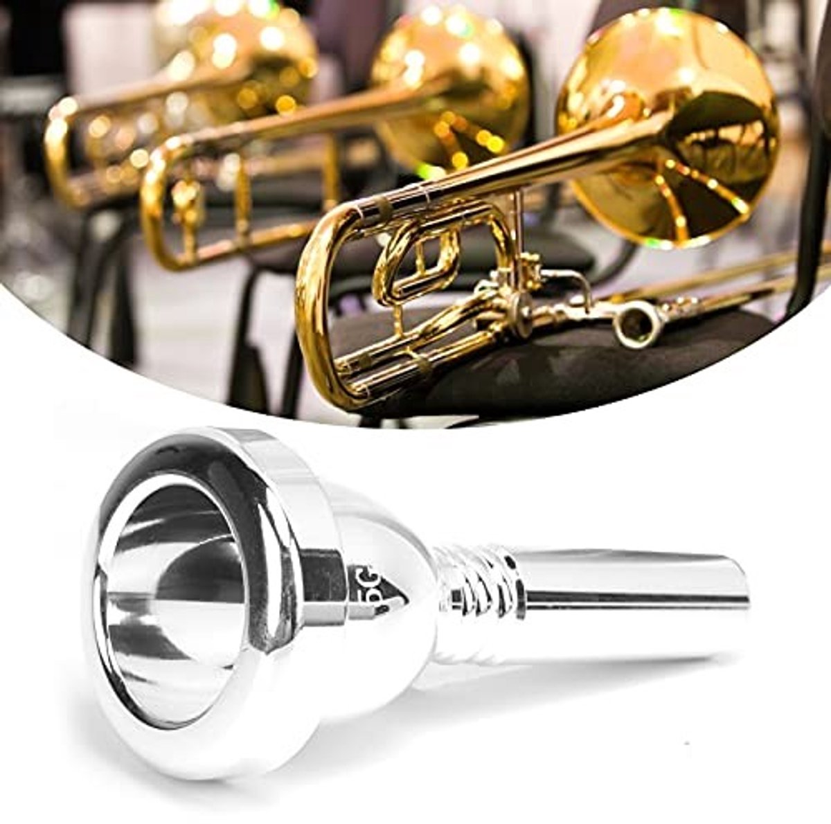 Dailygoods- Mondstuk Trombone - Zilver/Metaal - 12,7 Mm - Gebitsprotecties - Lichtgewicht - Duurzaam - Stabiele Stem - Trombonemondstuk
