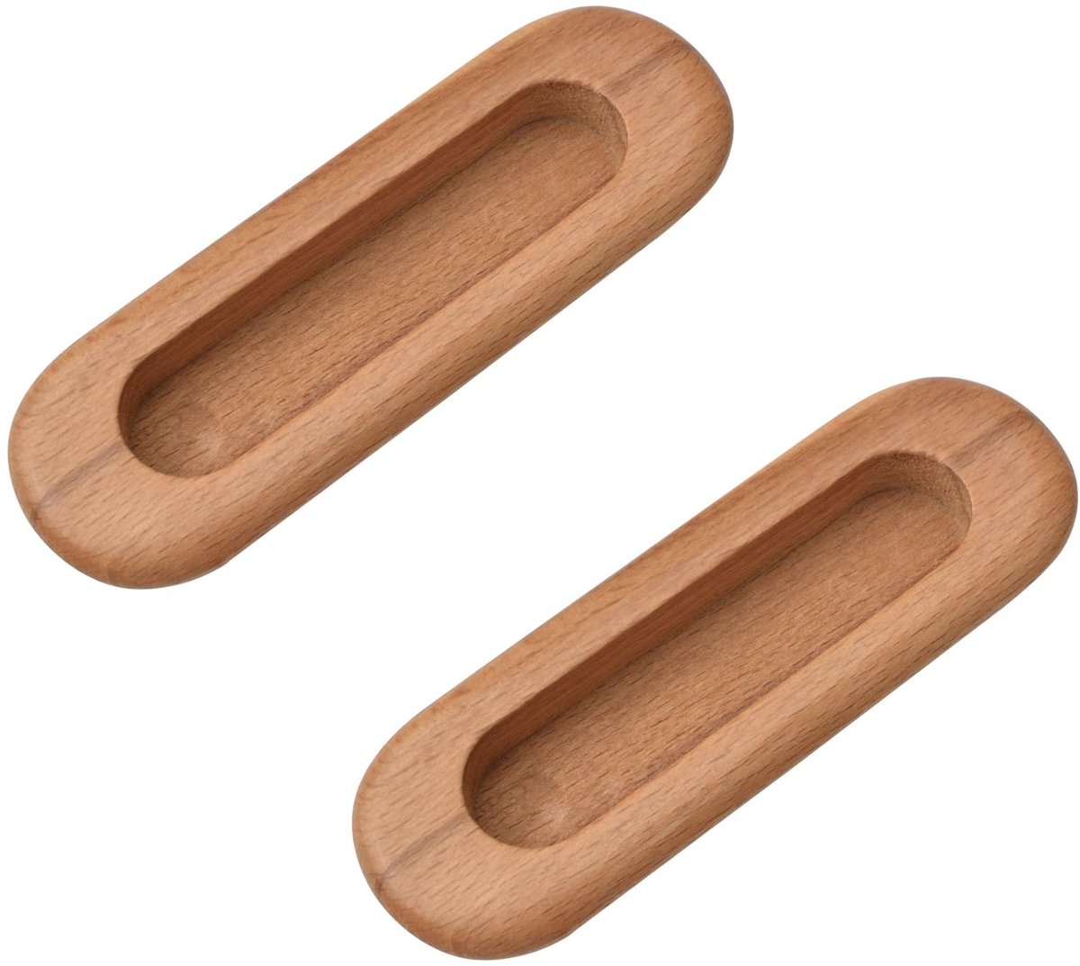 Dailygoods- Handvat - Ovaal Houten Handvatten - Verzonken Ontwerp - Schuifdeur/Kastdeur - Duurzaam Beukenhout - Comfortabele Grip - Deurgreep