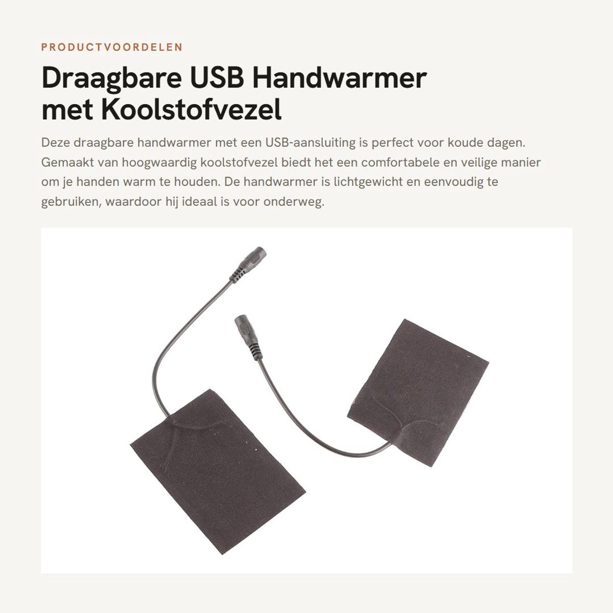 Dailygoods - Draagbare USB Handwarmer met Koolstofvezel Verwarming