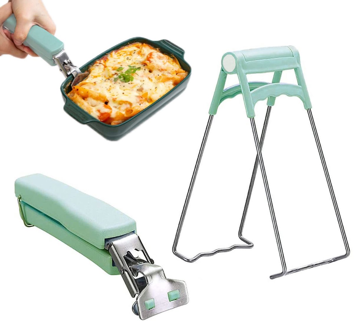 Dailygoods- Grijper Hittebestendig - Anti-slip Grijper - Roestvrij Staal - Geschikt voor Hete Schalen - Lichtgewicht en Draagbaar - Handig Keukenhulpmiddel - Keukenhulp