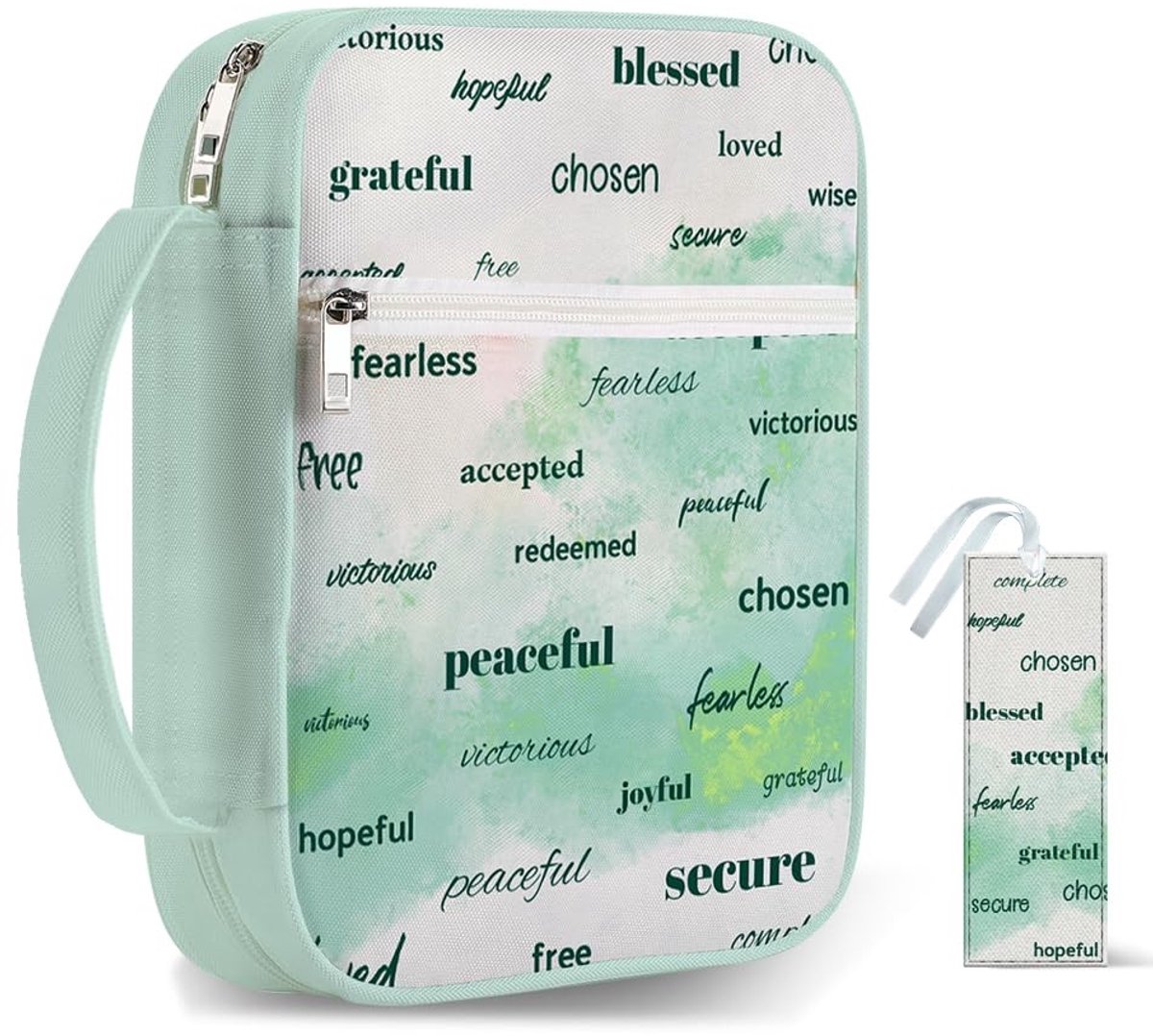 Dailygoods- Bijbelcover Waterdicht - Draagtas - Handvat - Ritssluiting - Polyester - 220 mm x 305 mm - Boekentas