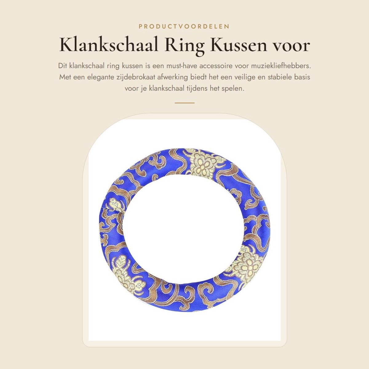 Dailygoods- Klankschaal Kussen Zijdeborduurwerk - Muziekinstrumenten - Percussie Accessoires - Lichtgewicht - 7/10 Inch Diameter - Duurzaam Materiaal - Muziekinstrument