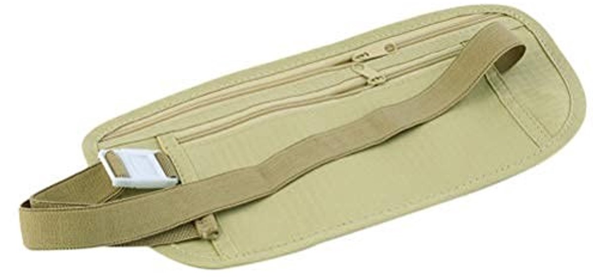 Dailygoods- Reisgeldriem - Verstelbare Elastische Band - Antidiefstal Heuptasje - Lichtgewicht Nylon - Vochtbestendig - 26 x 13 cm - Heuptas