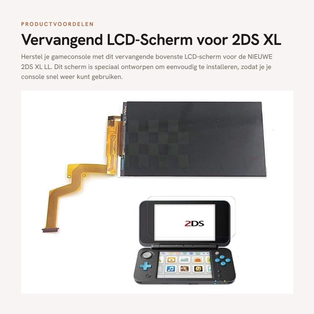 Dailygoods - Vervangend LCD-Scherm voor 2DS XL LL