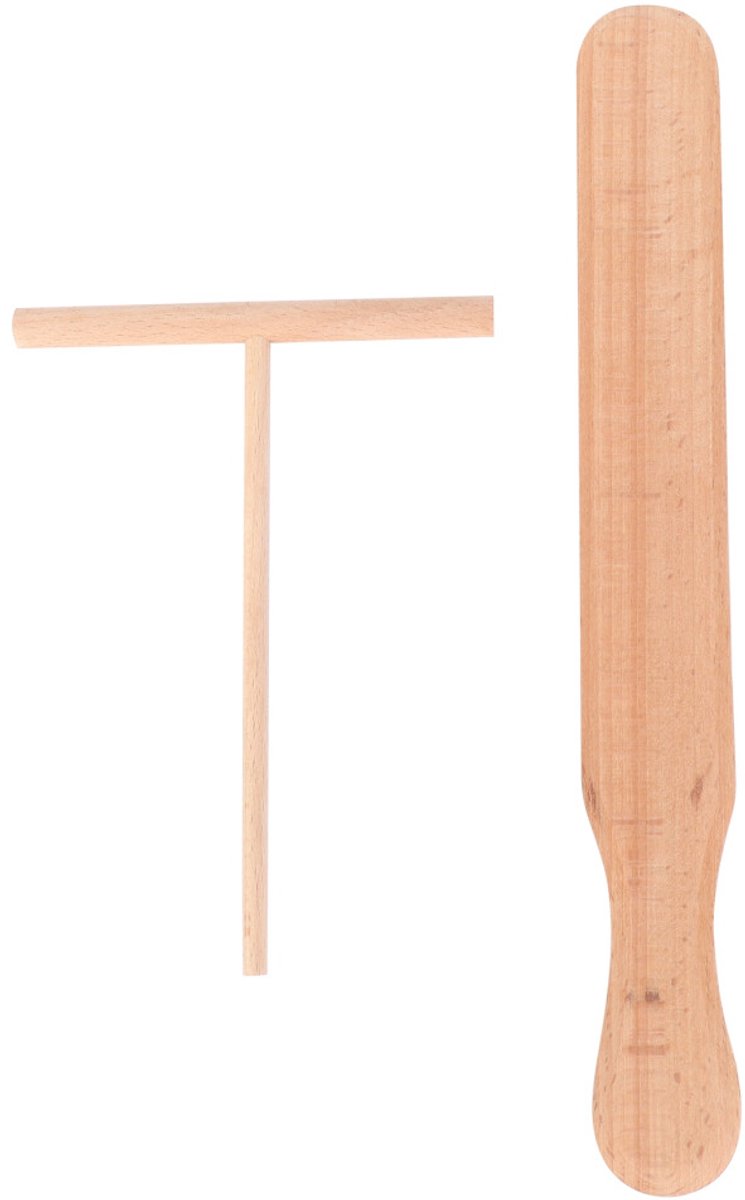 Tweedelige houten crêpespatel - keukengerei