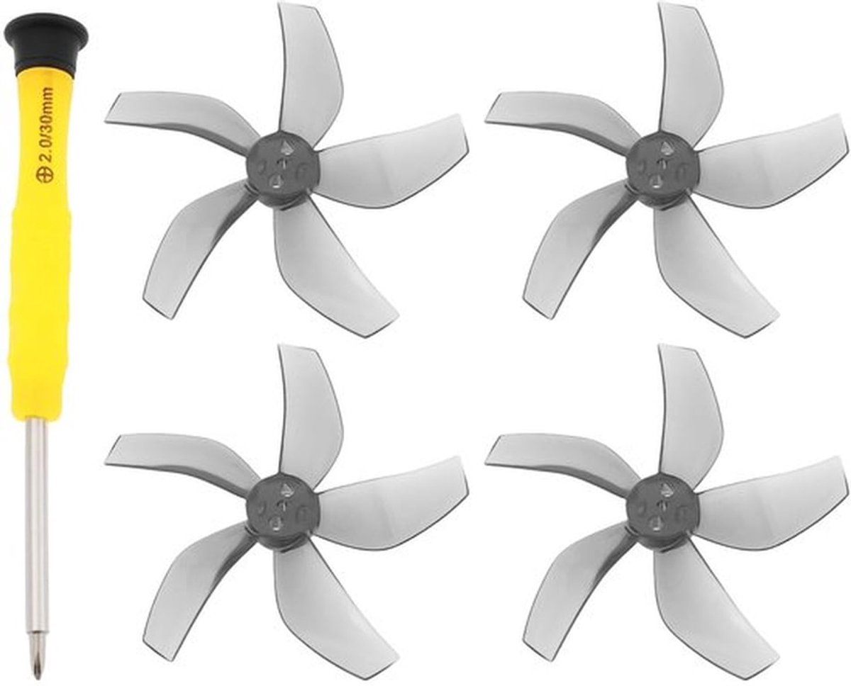 4 Pack Drone 5-Blade Propellers met Schroevendraaier Compatibel met NEO, Grijs