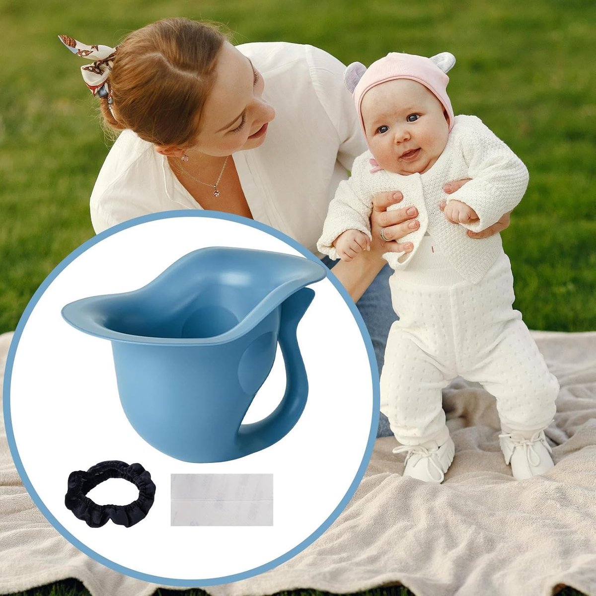 Potty Trainer - Kinder Potty Toilet Stoel - Zindelijkheidstraining - Antislip Basis - 14 x 14 x 19.5 cm - Blauw