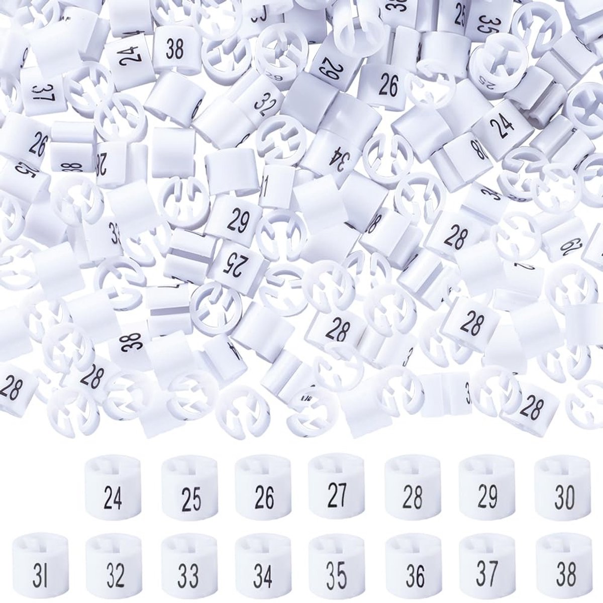 SPHProducts - Kleding Maat Tags - Hanger Size Markers - Organisatie - 150 Stuks - Maatlabels - Kleding - Geschikt voor kledingstukken - Formaat: Klein