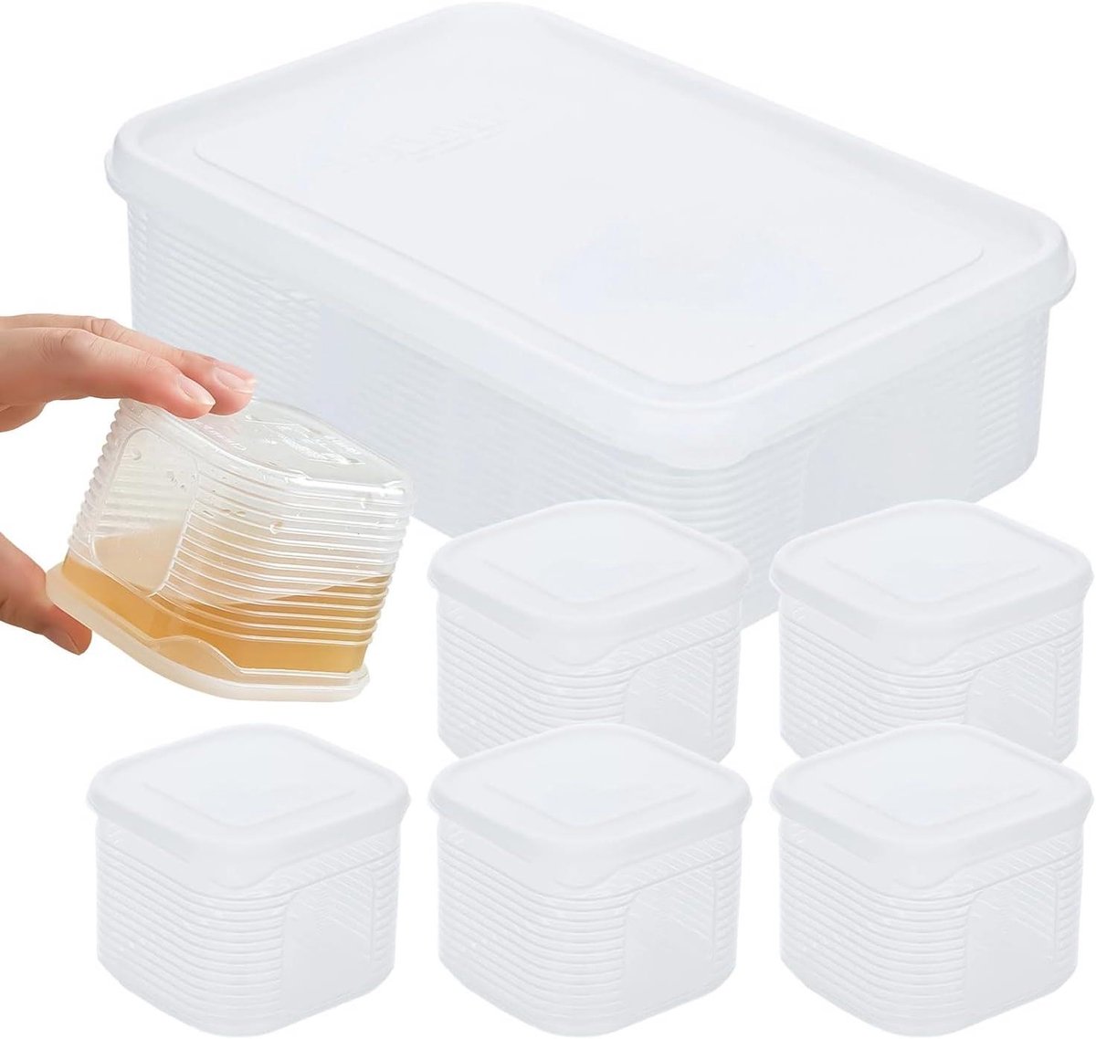 Voedselcontainer met Deksel - Koelkast Organizer - Voedsel Bewaren - Lekvrij Ontwerp - 10D x 22B x 10H cm - Transparant