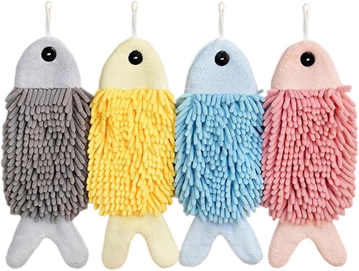Chenille Handdoeken - Gastendoekjes Keuken - Handen Afdrogen - Betoverend Vissenthema - 35