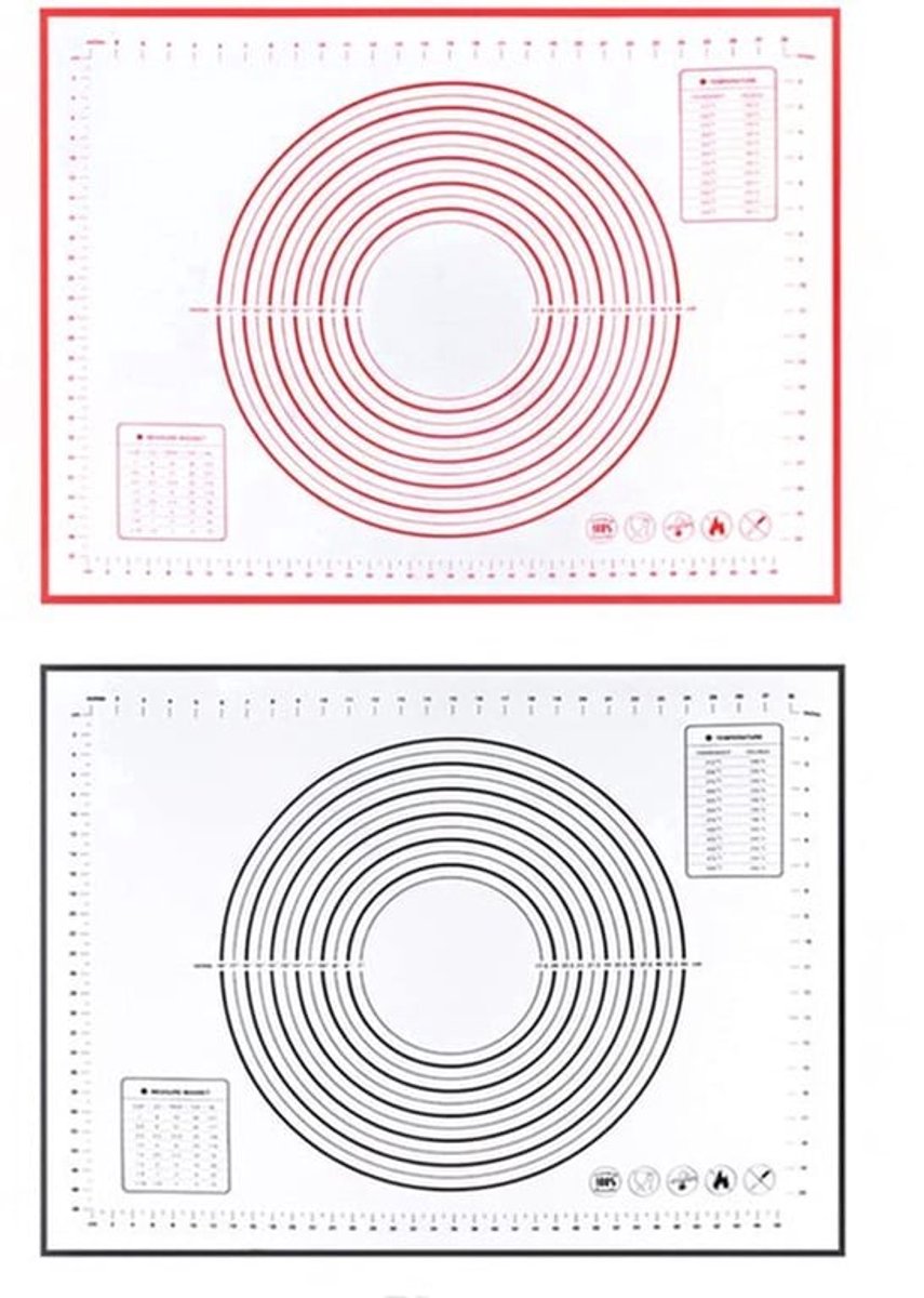 2 Stuks Grote Silicone Bakmat - Extra Dik - Antiaanbak - Afmetingen 70x50cm