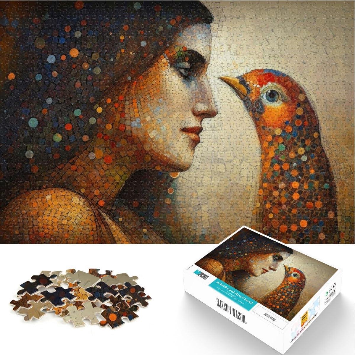 Puzzel 1000 stukjes - Mozaïek puzzel Vogel vrouw puzzel - Ontspanning thuis - Mini fragment design